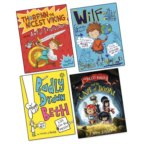 Best Laugh Out Loud Books for Ages 6-8 Shortlist Pack x 4