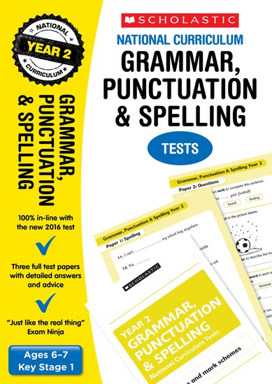 National Curriculum Tests: Grammar, Punctuation and Spelling Tests (Year 2) x 6