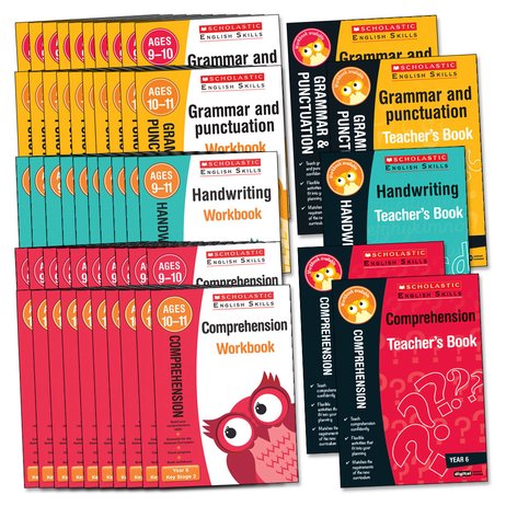Scholastic English Skills: Grammar and Punctuation/Handwriting/Comprehension Years 5-6 Pack x 155
