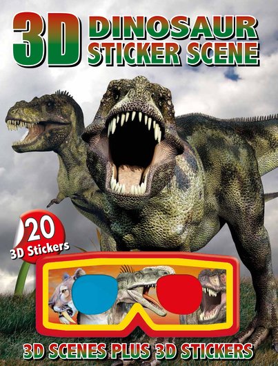3D Dinosaur Sticker Scene