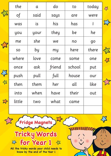 Fridge Magnets - Tricky Words for Year 1