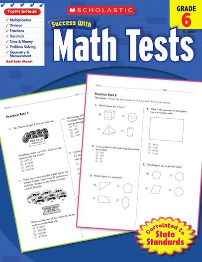 Scholastic Success with Math Tests, Grade 6
