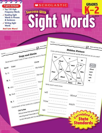 Scholastic Success with Sight Words, Grade K-2
