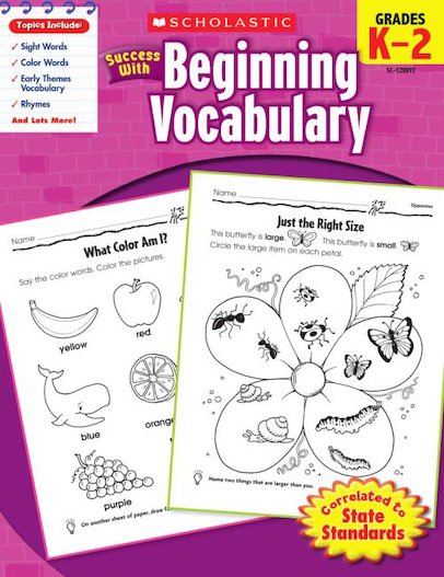 Scholastic Success with Beginning Vocabulary, Grades K-2