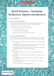 Quick practice - sentences, clauses, phrases