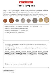 Maths mastery - Tom's toy shop