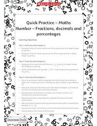 Quick Practice - Fractions, decimals, percentages