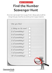 Reception Maths Scavenger Hunt