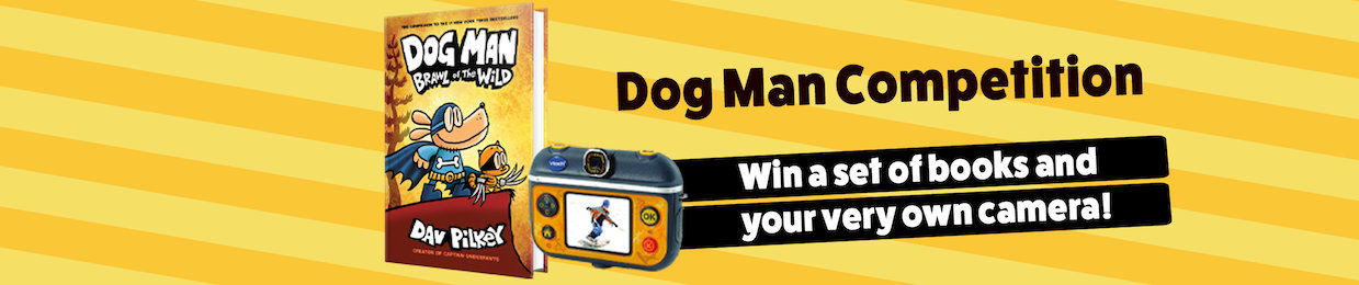 Dog Man competition spring 2019 banner desk