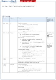 Key Stage 1 home learning timetable week 1 (15 pages)