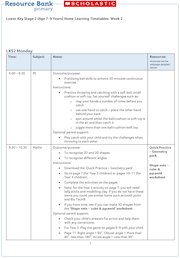Lower Key Stage 2 home learning timetable week 2 (11 pages)