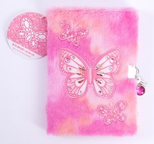 Furry Rhinestone Butterfly Diary