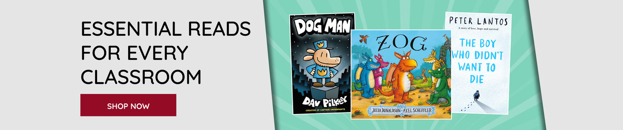 A selection of children's books from Scholastic Reading Spine_desk