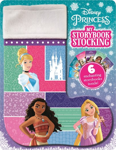 Disney Princess My Keepsake Storybook Stocking w/ 6 enchanting Books Inside New 