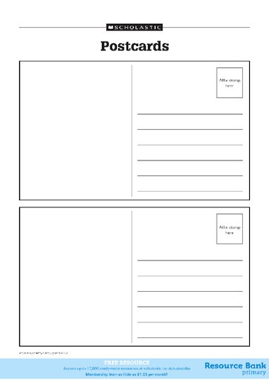 Postcard activity – FREE Primary KS1 teaching resource - Scholastic