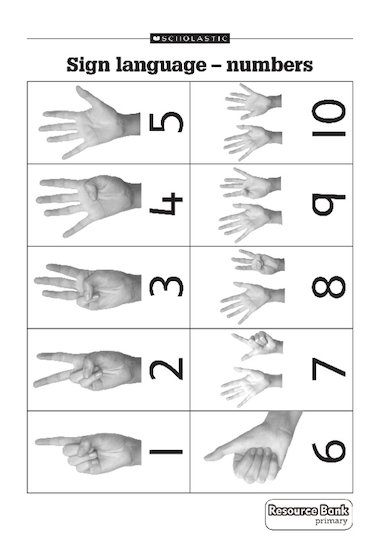 sign language numbers free primary ks1 teaching resource scholastic