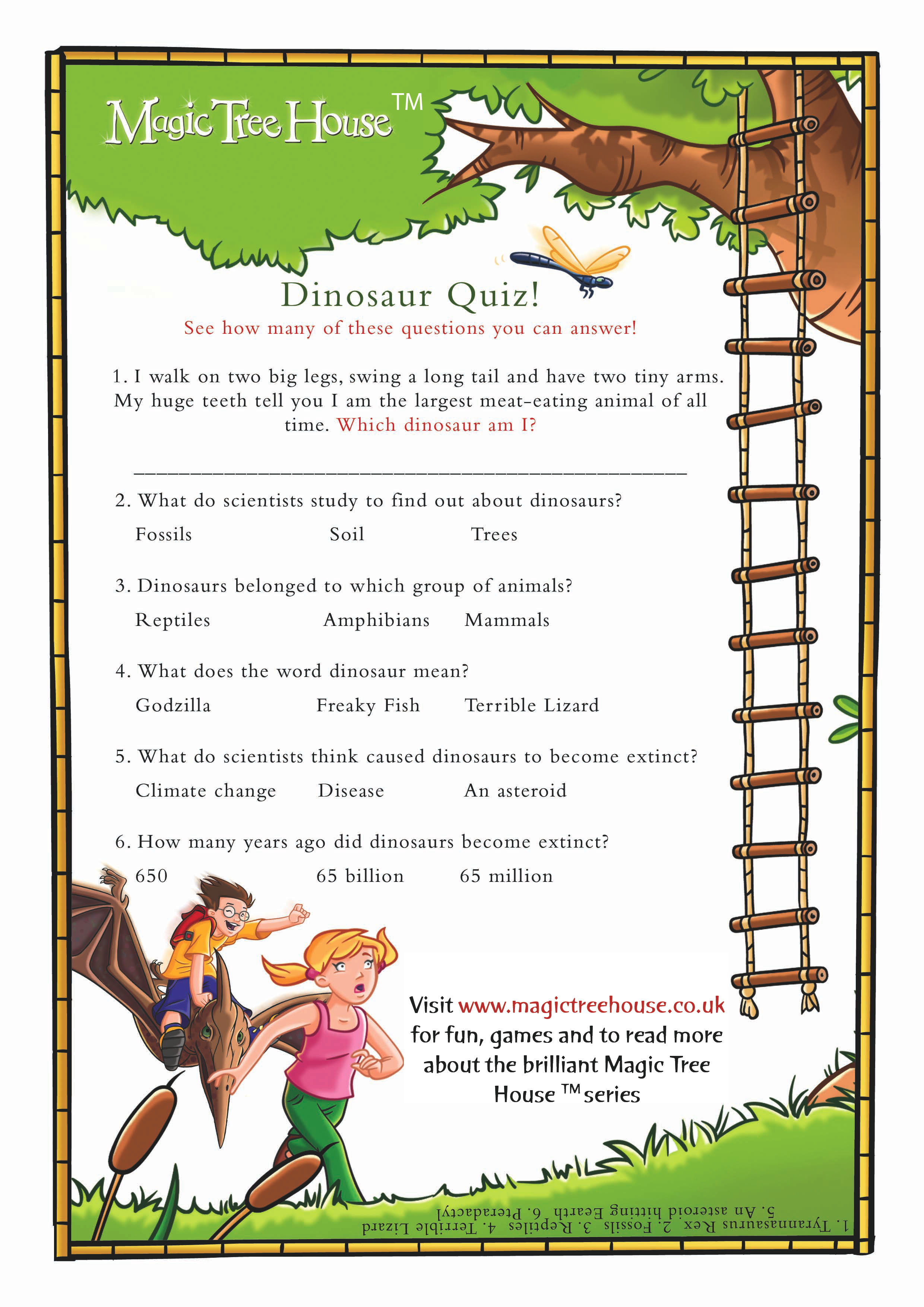 Magic Tree House Quiz Scholastic Kids Club