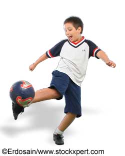 Boy playing football Boy playing football