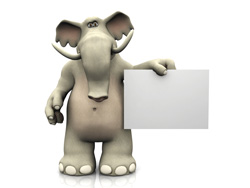 Illustration of elephant holding sign Illustration of elephant holding sign
