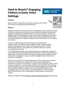 ‘Hard to Reach? Engaging Fathers in Early Years Settings’ research