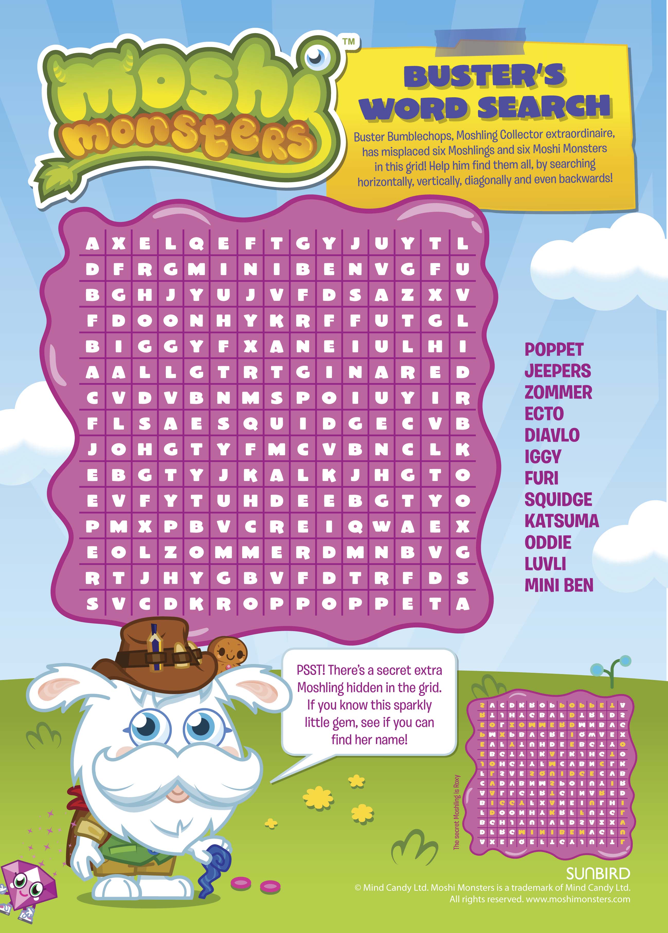 Moshi Monsters Word Search Scholastic Kids Club