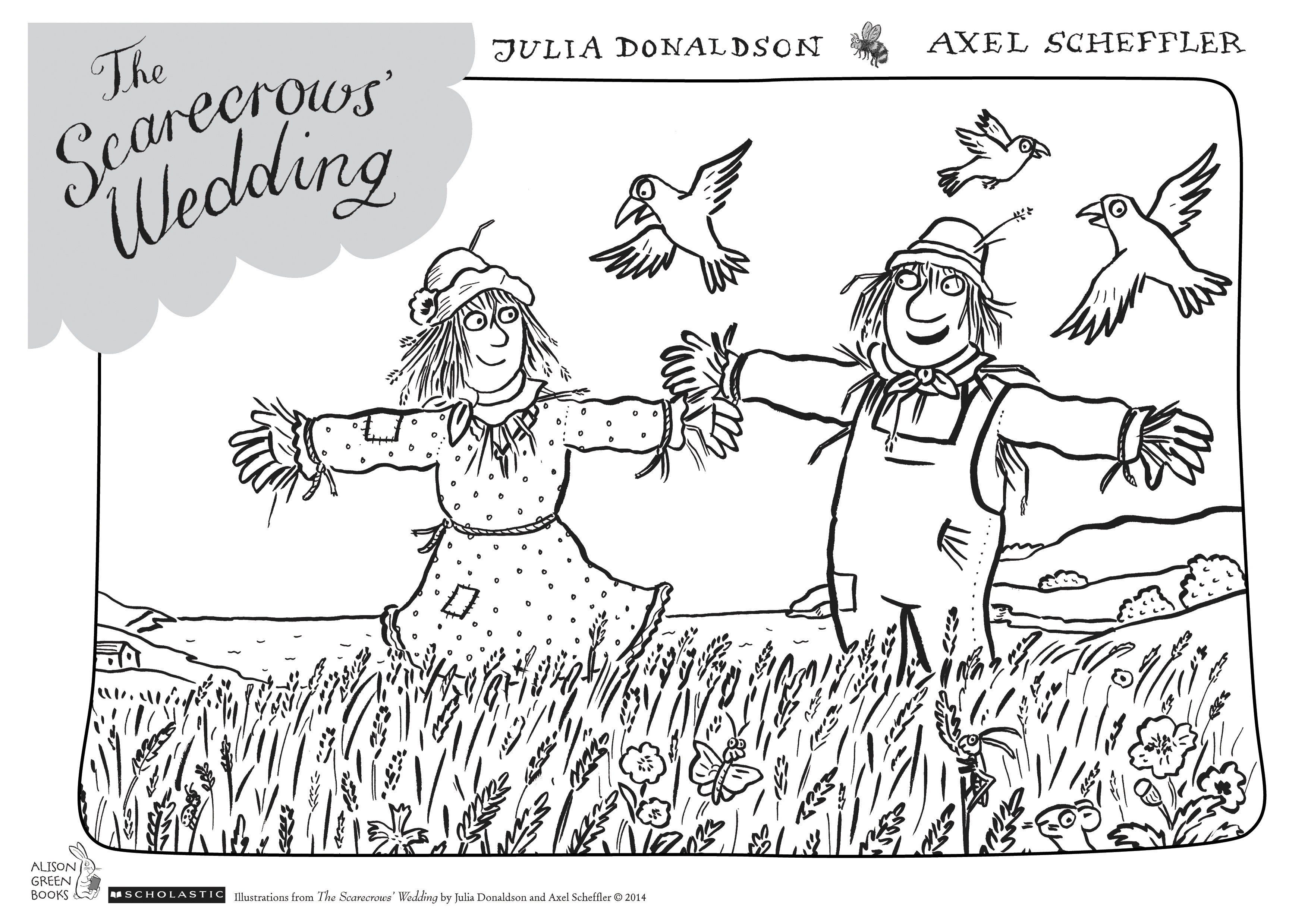 The Scarecrows' Wedding colouring sheet   Scholastic Kids' Club