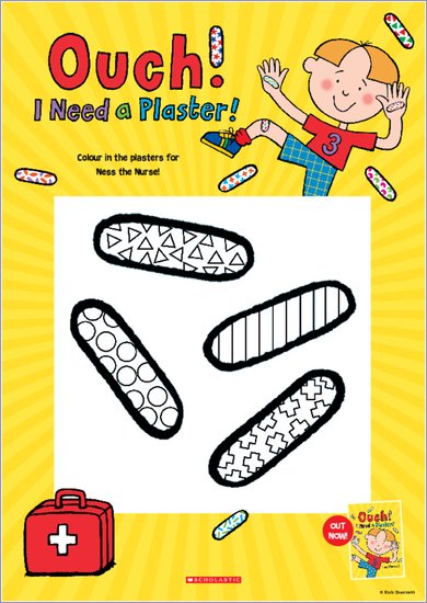 Ouch! I Need a Plaster! Colouring Sheet