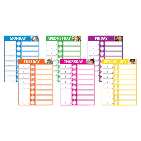 Daily Schedule Wall Charts x 6