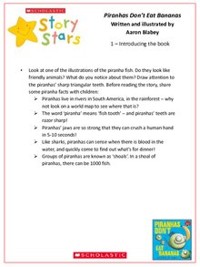 Story Stars Resource: Piranhas Don't Eat Bananas Lesson Plan