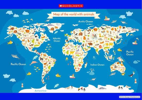 Map of the world's animals