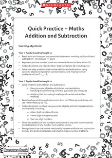 Quick practice - addition and subtraction Quick practice - addition and subtraction