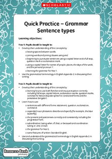 Quick Practice – Sentence types