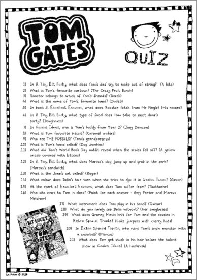 The Tom Gates Quiz!