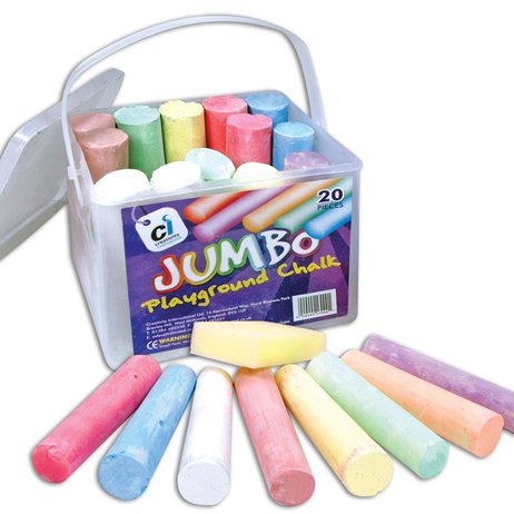Jumbo Playground Chalk Bucket (20 Pieces)