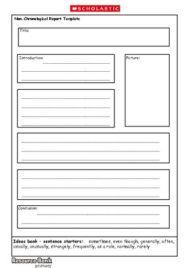 writing a report template ks14