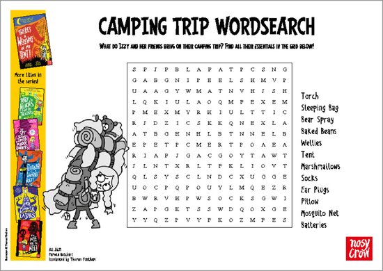 There's a Werewolf in My Tent! - camping trip wordsearch