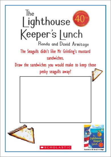 The Lighthouse Keeper's Lunch Drawing Sandwiches Activity