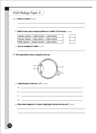 GCSE Grades 9-1: Biology Practice Book for AQA sample page