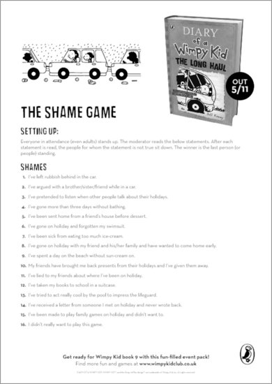 Diary of a Wimpy Kid: The Long Haul – The Shame Game - Scholastic Shop