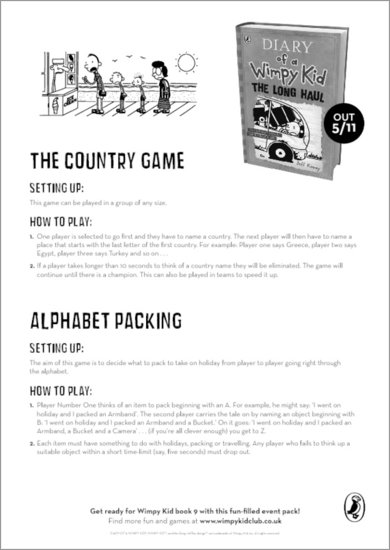 Diary of a Wimpy Kid: The Long Haul - The Country Game and Alphabet Packing