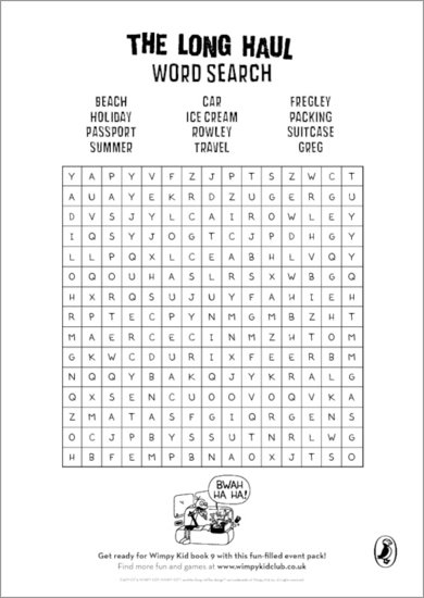 Diary of a Wimpy Kid: The Long Haul - Wordsearch