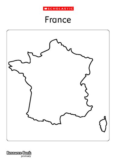 Blank France map – Primary KS1 & KS2 teaching resource - Scholastic