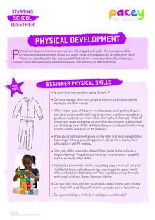 Starting school – physical development