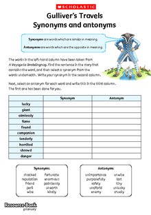 Gulliver’s Travels – Synonyms and antonyms
