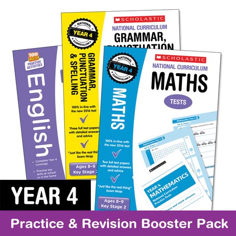 National Curriculum SATs Tests: Year 4 Practice and Revision Booster Pack x 5