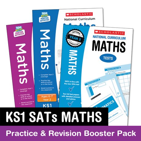National Curriculum SATs Tests: KS1 Maths Practice and Revision Booster Pack x 2