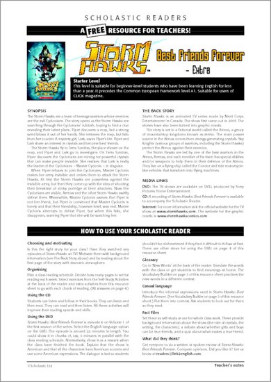 Storm Hawks Sample Page