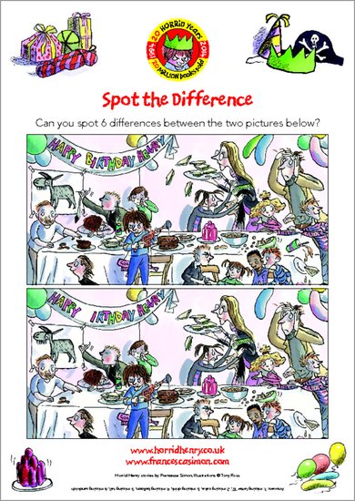 Horrid Henry Spot the Difference Puzzle Activity