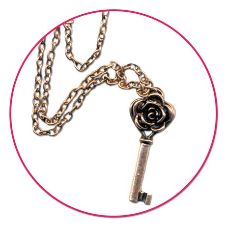 Necklace with Rose Key Pendant