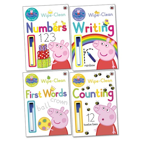 Peppa Pig Wipe-Clean Learning Pack x 4